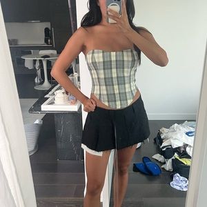 Brand New Y2K plaid corset with boning
